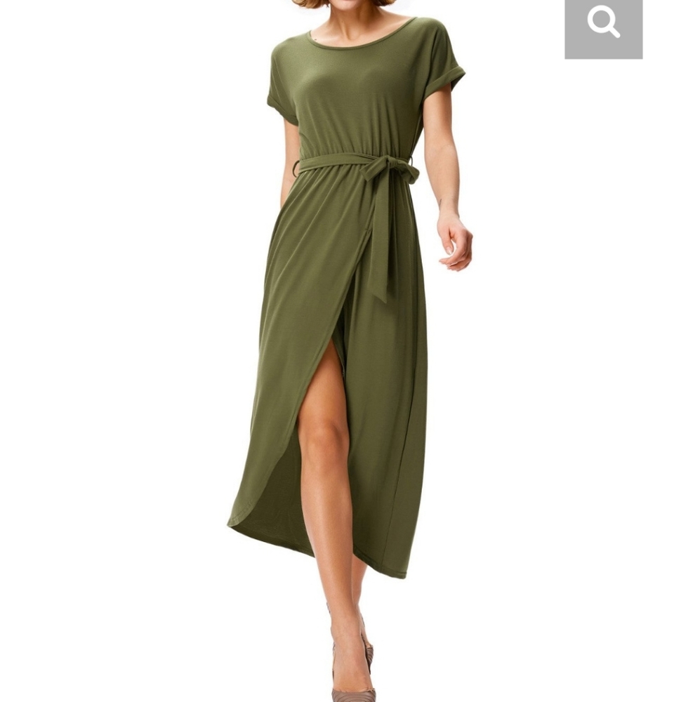 Casual high slit maxi dress